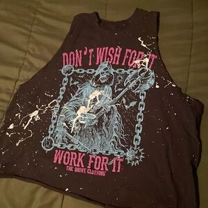 Women’s cropped distressed tank top